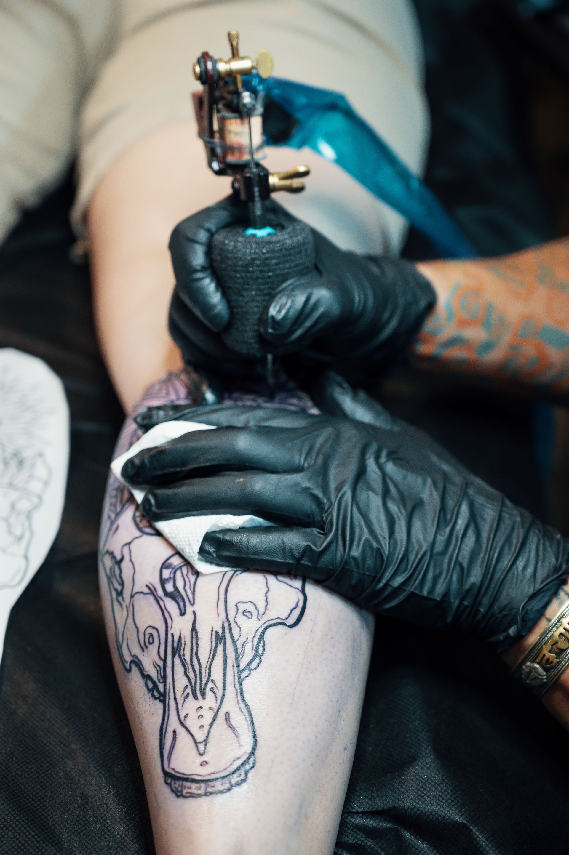 Rod of Asclepius and Horse Skull Tattoo | Veterinarian Tattoo | HH LITTLE SKY