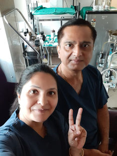 Dr. Ivan Rocha and Mrs. Archana Rocha in the operating lounge.jpg