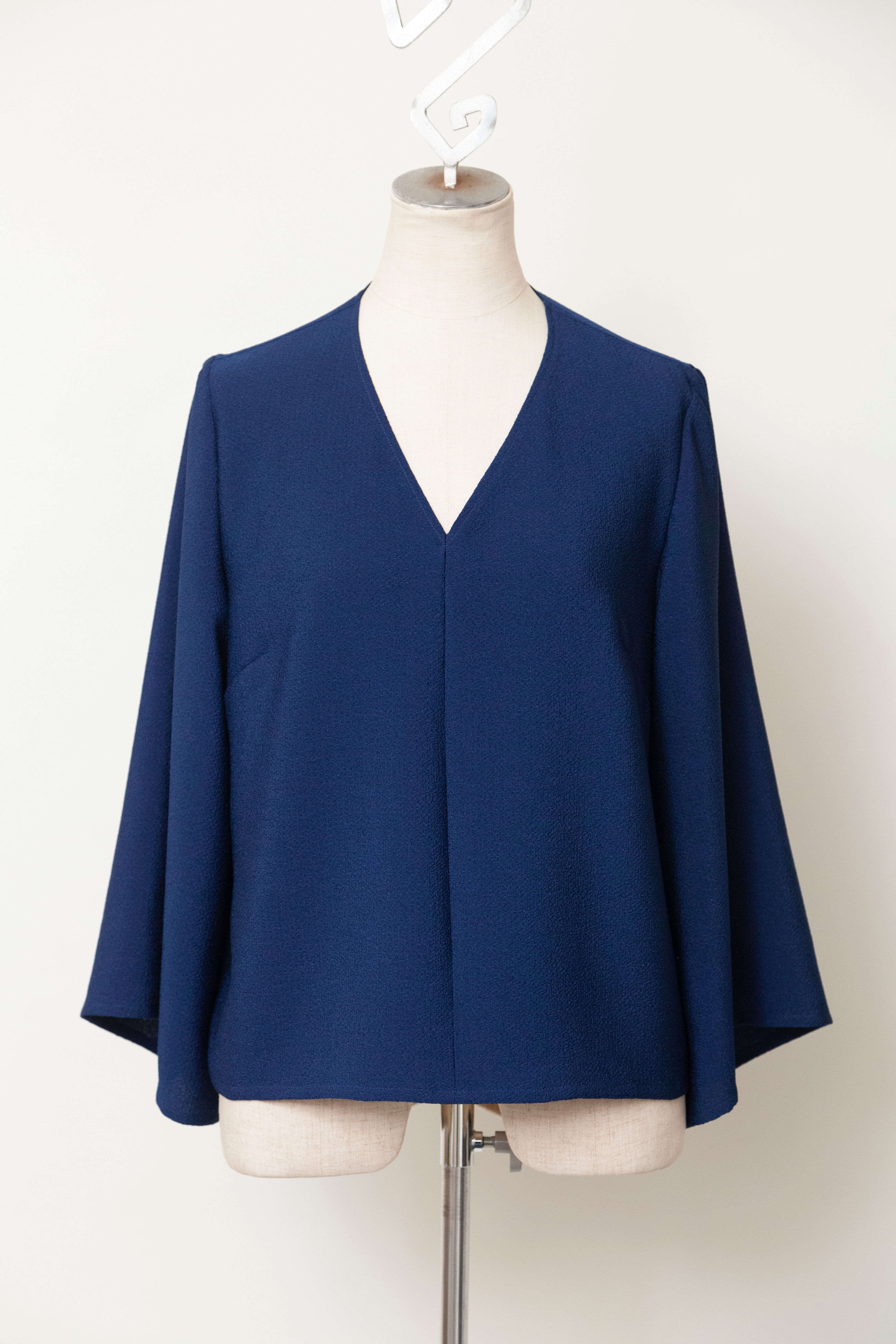 5部袖ブラウスネイビー