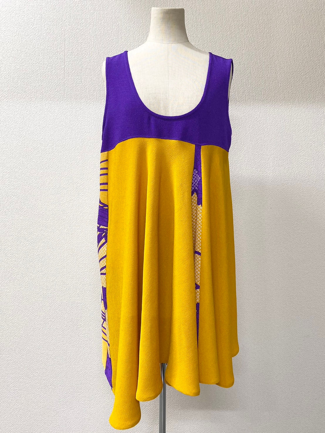 koto山吹色・花と結び紐柄×紫