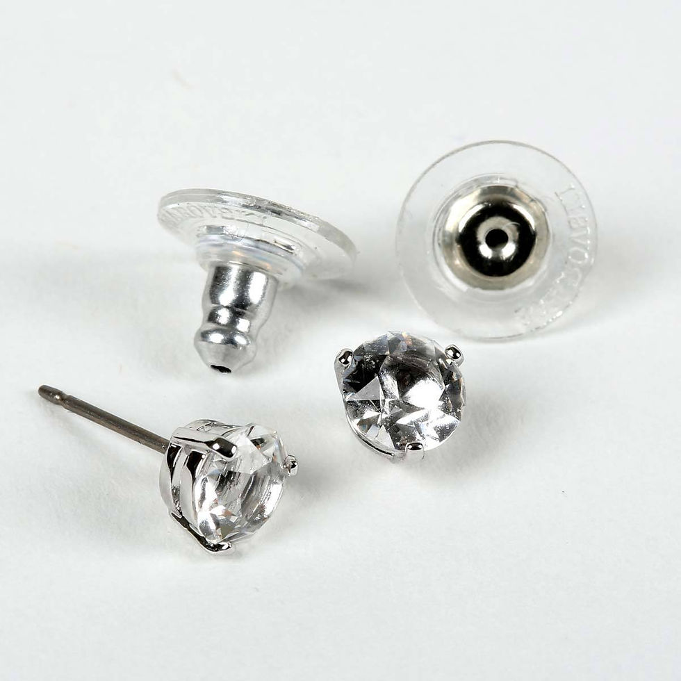 Thumbnail: Swarovski Crystal Solitaire Earrings