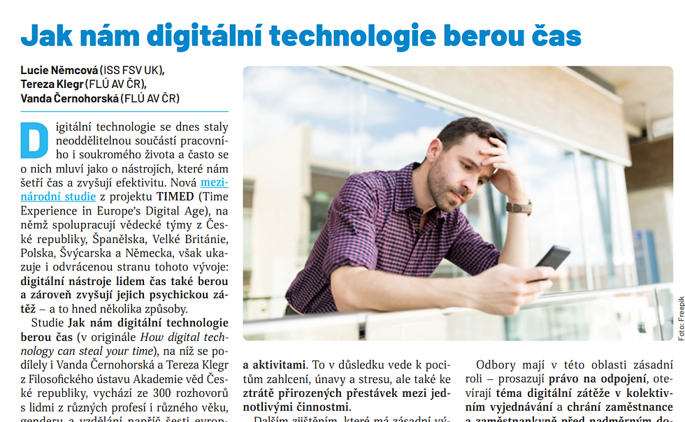 New article in cooperation with the Czech trade unions