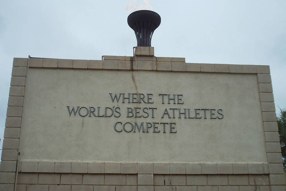Olympic Flame & Wall of Honor, Hilmer Lodge Stadium, Mt. San Antonio College