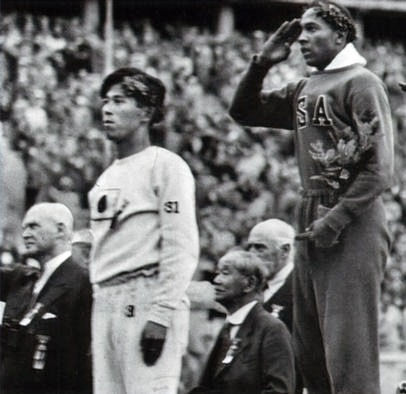 Jesse Owens at the 1936 Berlin Olympics