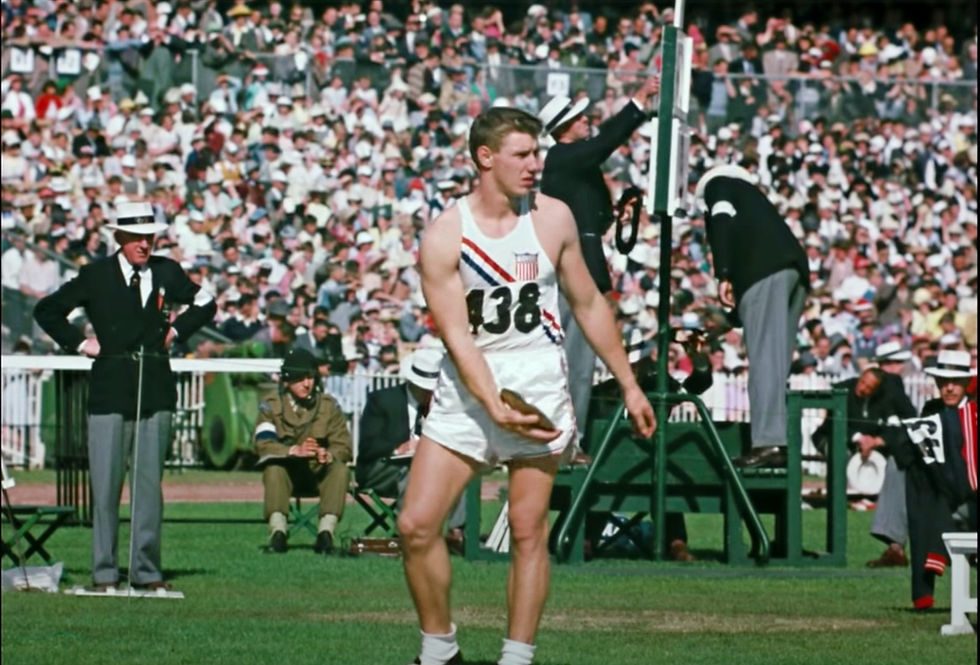 Al Oerter just before his gold medal throw (1956 Olympics)