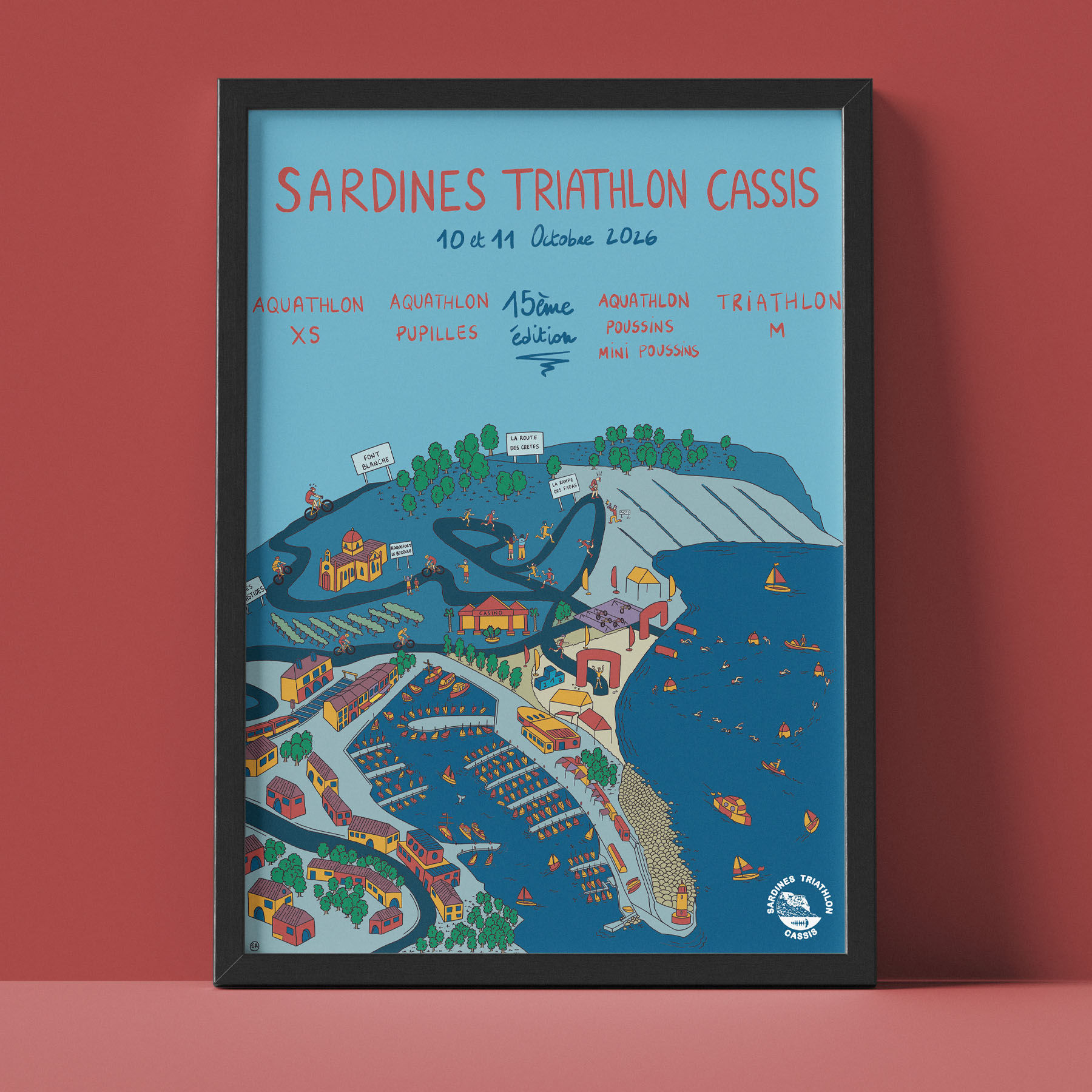 Affiche Sardines Triathlon Cassis