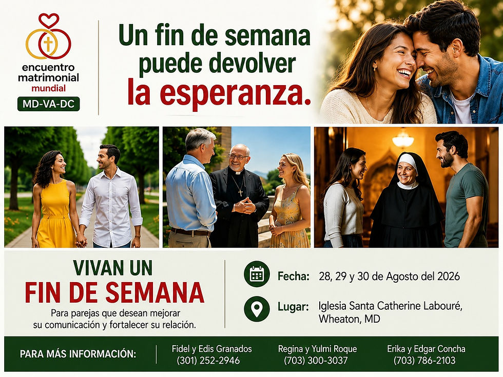 Encuentro Matrimonial Mundial - Fin de semana del 28, 29 y 30 de agosto de 2026