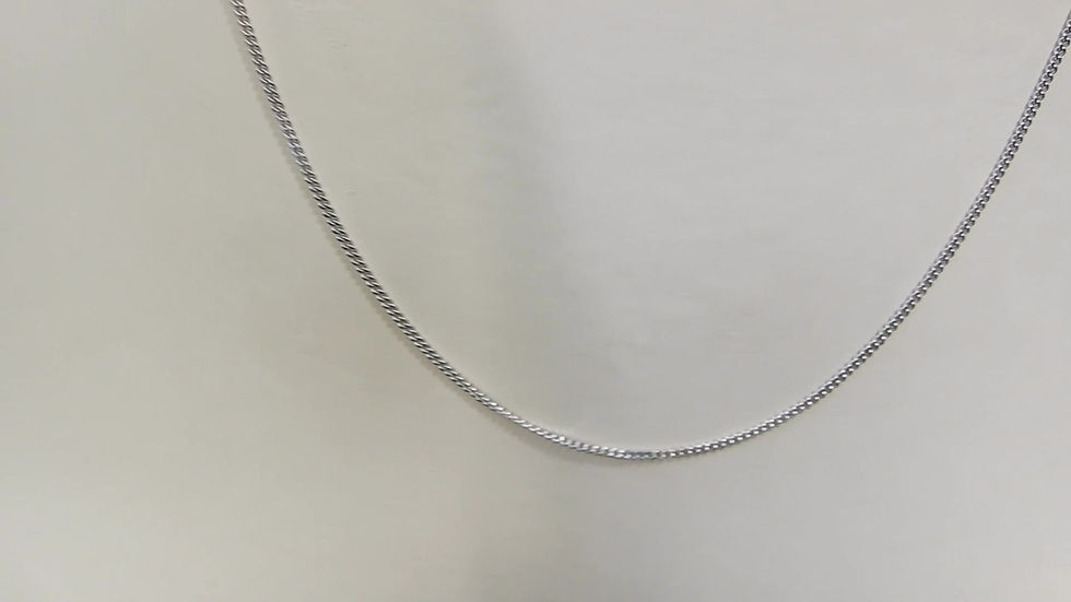 Thumbnail: Video of 9ct White Gold Curb Chain Necklace – 1.4mm Fine Link Pendant Chain