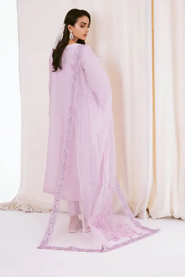 Pakistani Brand 's Nureh Powder Pink Paper Cotton Suit, Kurta Shalwar, Kurta Salwar