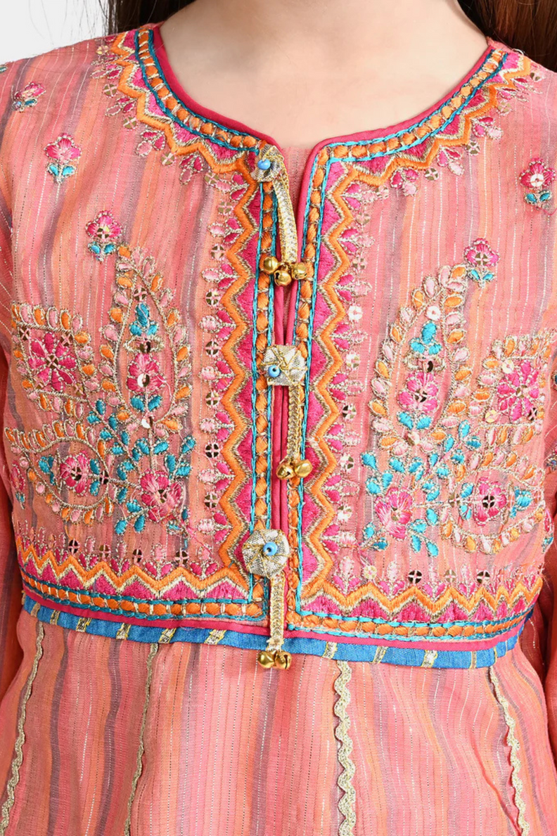 Desi kids' fashion – traditional Pakistani girls' dresses in various styles, including kurta shalwar, gharara, and anarkali s