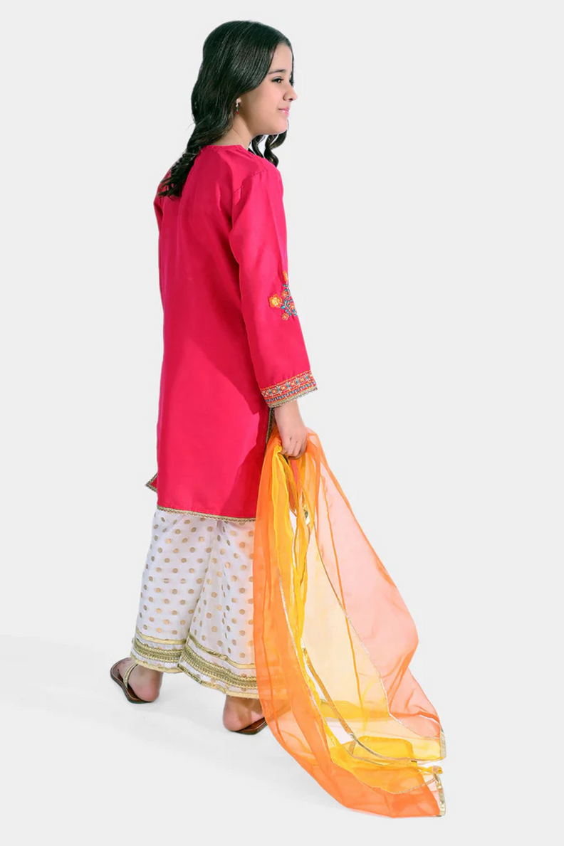 Bachaa Party Pink Cotton Viscose Outfit