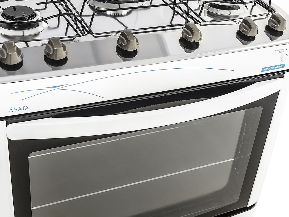 Fogão 5 Bocas Esmaltec ágata Acendimento Automático Branco Fogão 5 Bocas Esmaltec ágata Acendimento Automático Branco