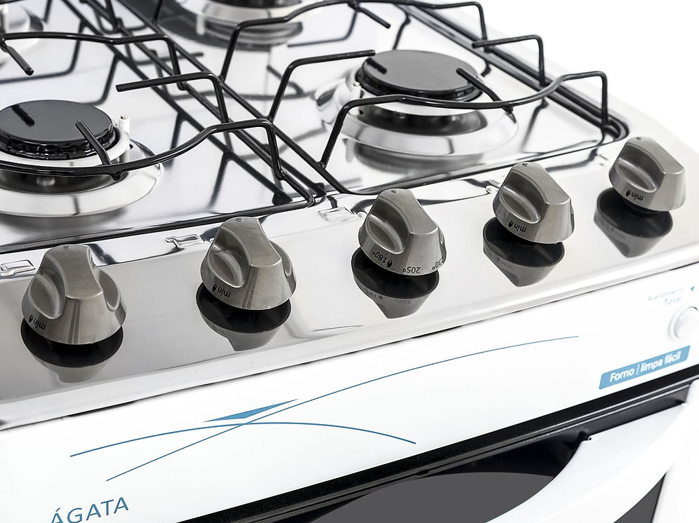 Fogão 4 Bocas Esmaltec ágata Acendimento Automático Branco Fogão 4 Bocas Esmaltec ágata Acendimento Automático Branco