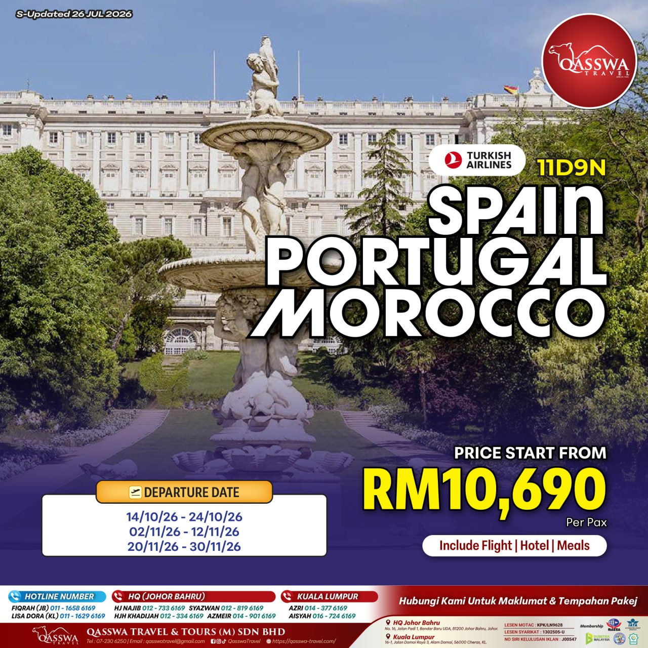 11D9N SPAIN PORTUGAL MOROCCO