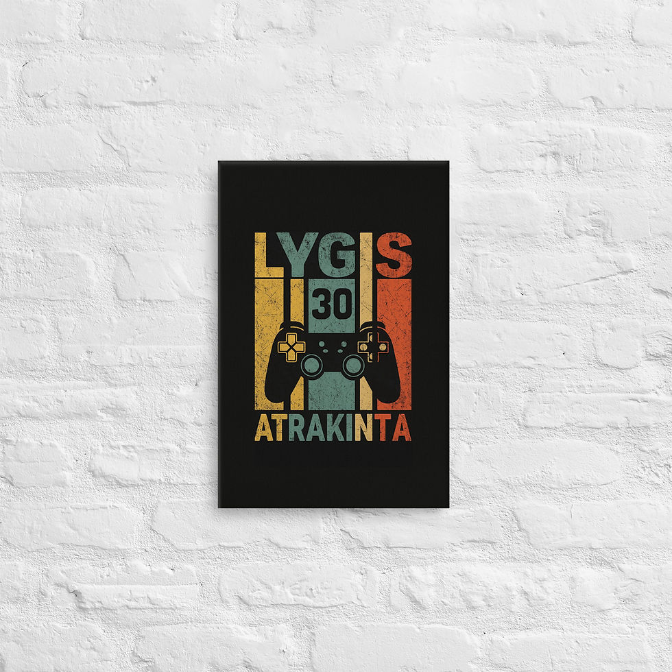 Miniatiūra: Lygis 30 Atrakinta – Retro Stiliaus Gimimo Dienos Printas Ant Drobės
