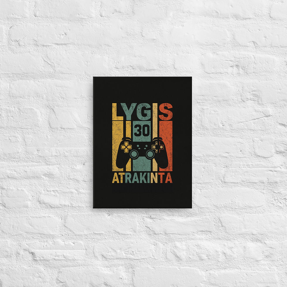 Miniatiūra: Lygis 30 Atrakinta – Retro Stiliaus Gimimo Dienos Printas Ant Drobės