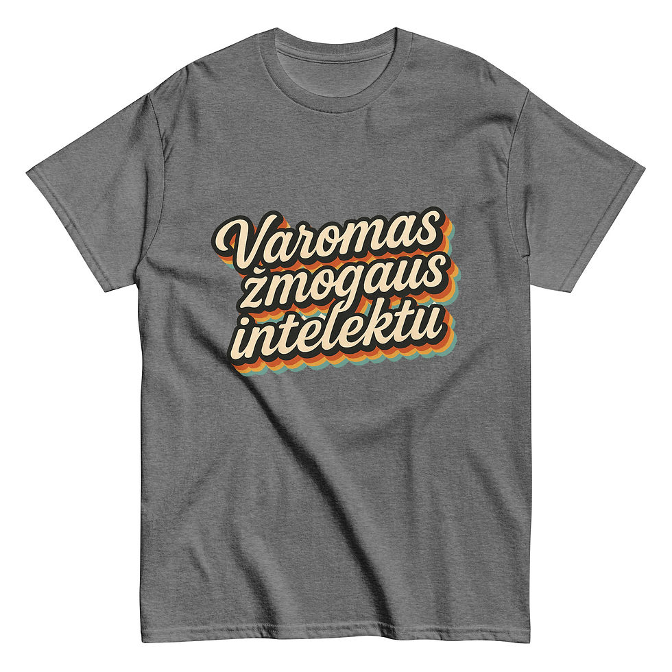 Miniatiūra: Varomas žmogaus intelektu vyriski marskineliai