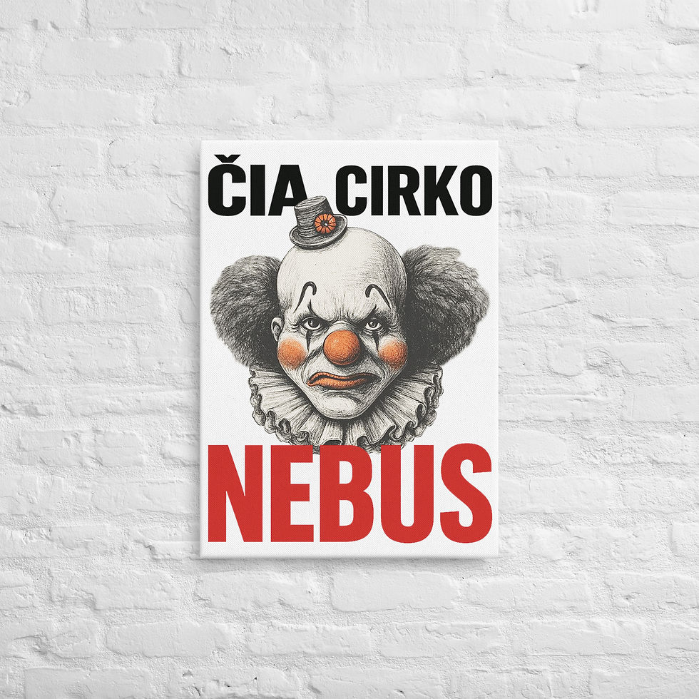 Miniatiūra: Čia cirko nebus – svečiams, kurie tikisi pramogų! Juokingas printas ant drobės