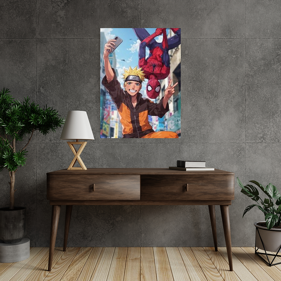 Thumbnail: Naruto x Spider-Man Crossover Metal Poster | Anime Superhero Wall Art