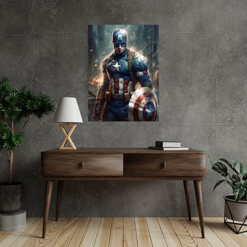 Thumbnail: Captain America Metal Poster | Marvel Superhero Shield Wall Art Decor