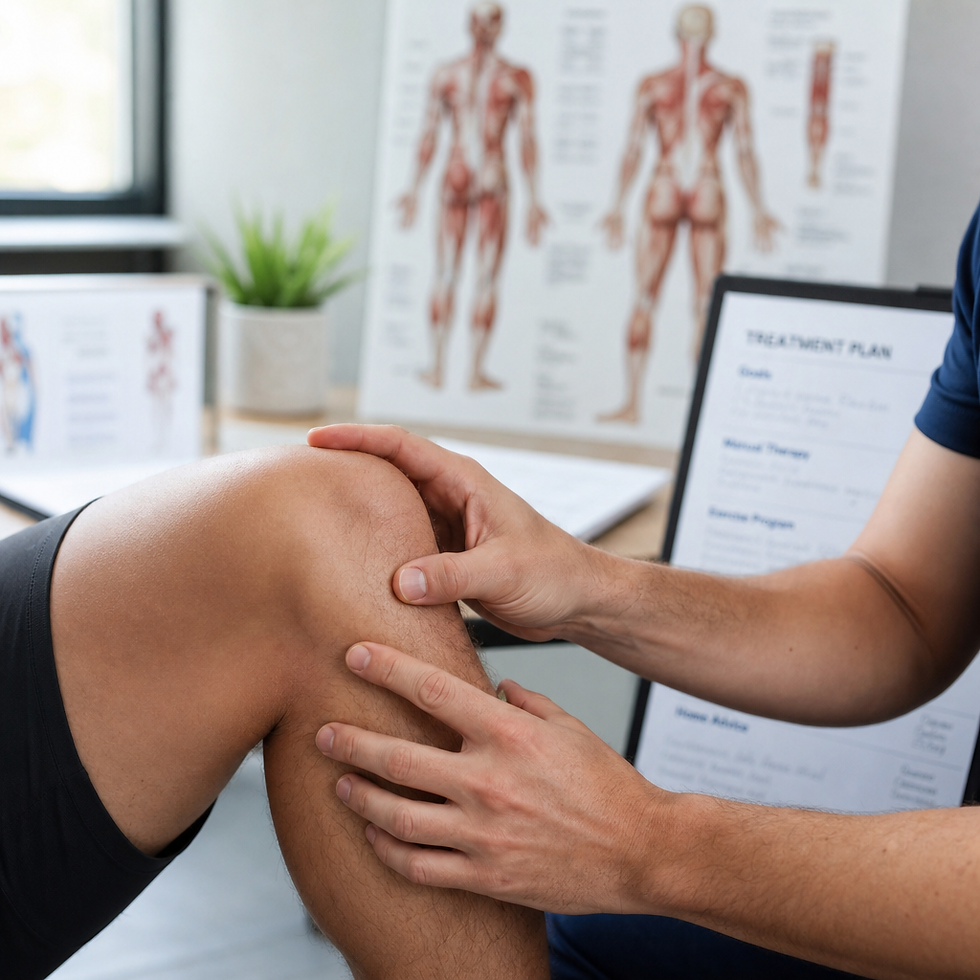 Physiotherapist conducting a personalized assessment of a patient