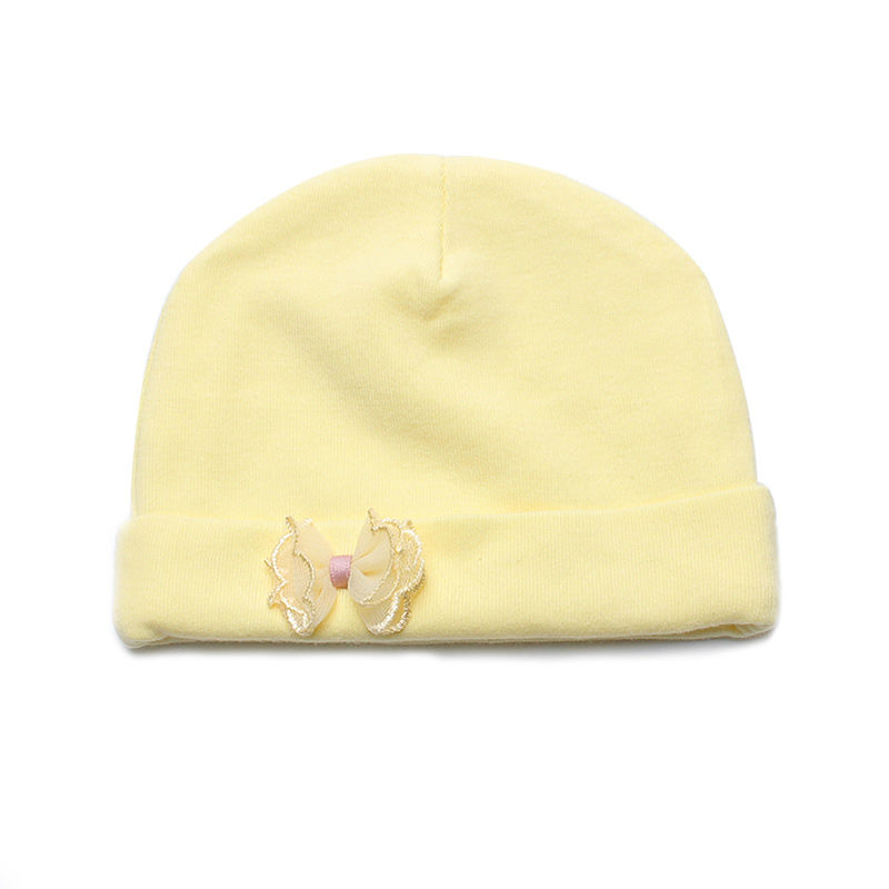 Thumbnail: Solid Cotton Newborn Baby Tire Caps With Ear Girls Boys Sun Hats With Bow