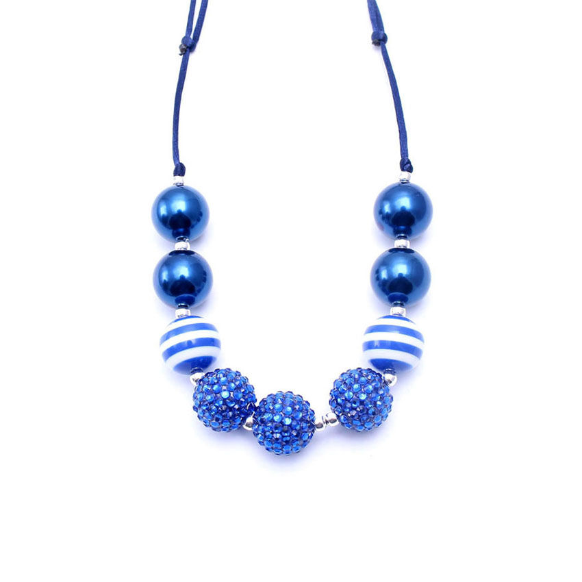 Thumbnail: New Baby Handmade Chunky Beads Necklace Adjustable Rope Bubblegum Necklace