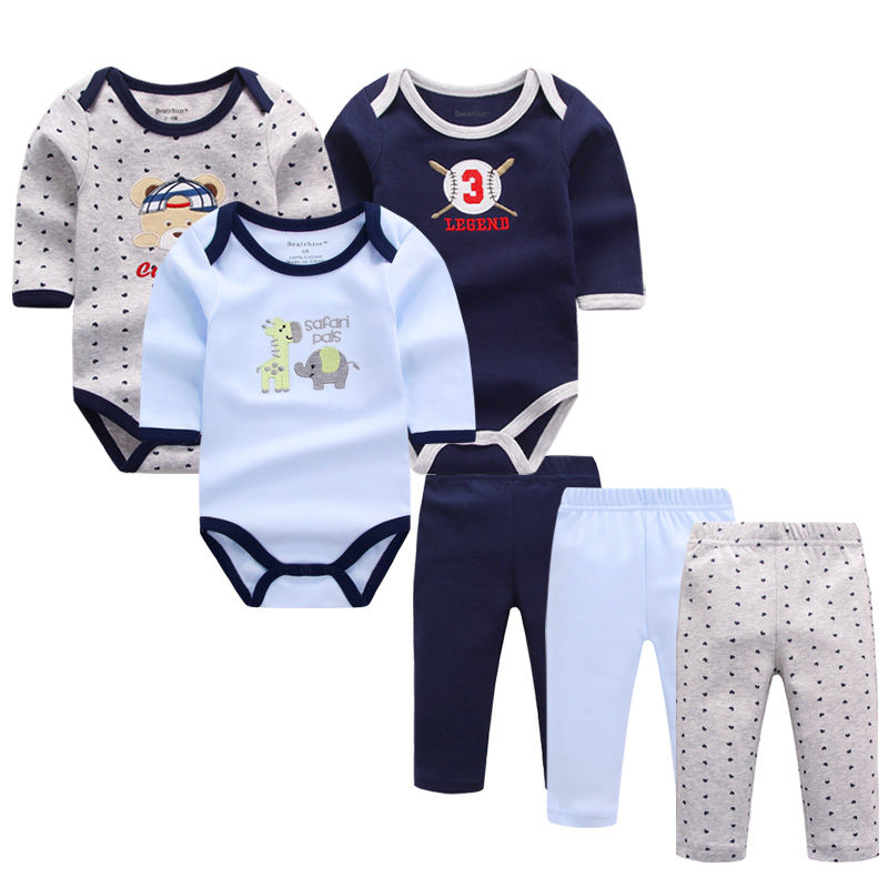Thumbnail: 6pcs/lot Baby Girl Clothes Baby Rompers+ Baby Pants Baby Clothing Sets