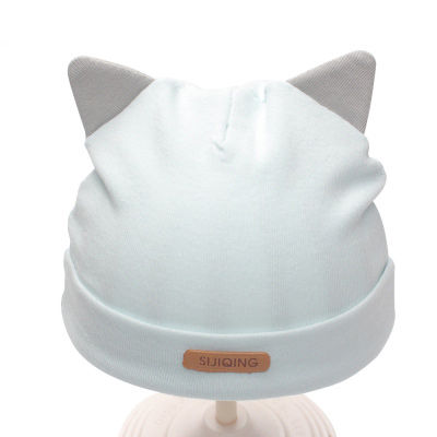 Thumbnail: Solid Cotton Newborn Baby Tire Caps With Ear Girls Boys Sun Hats With Bow
