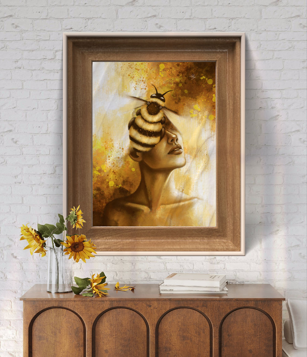 Thumbnail: joyful citrine artwork OKP Art visual affirmation "I radiate joyful purpose"