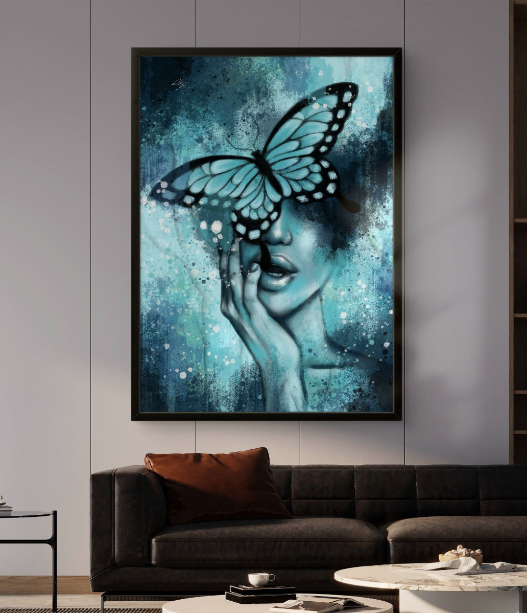 sacred chrysocolla spiritual art inspired by affirmation "my voice is sacred" by OKP Art Ola