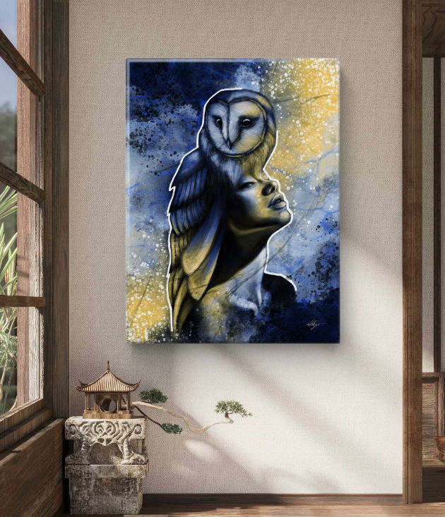 Thumbnail: Lapis wisdom - spiritual art - owl symbol - OKP Art