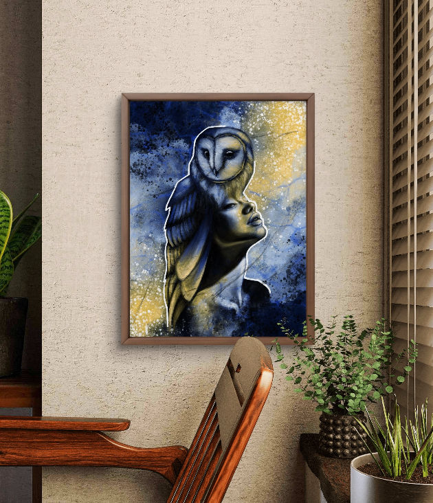 Thumbnail: Lapis wisdom - spiritual art - owl symbol - OKP Art