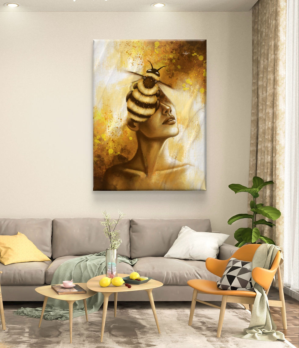 Thumbnail: joyful citrine a spiritual canvas decor by okp art spiritual art print of renewal and abundance, inspired by Citrine crystal