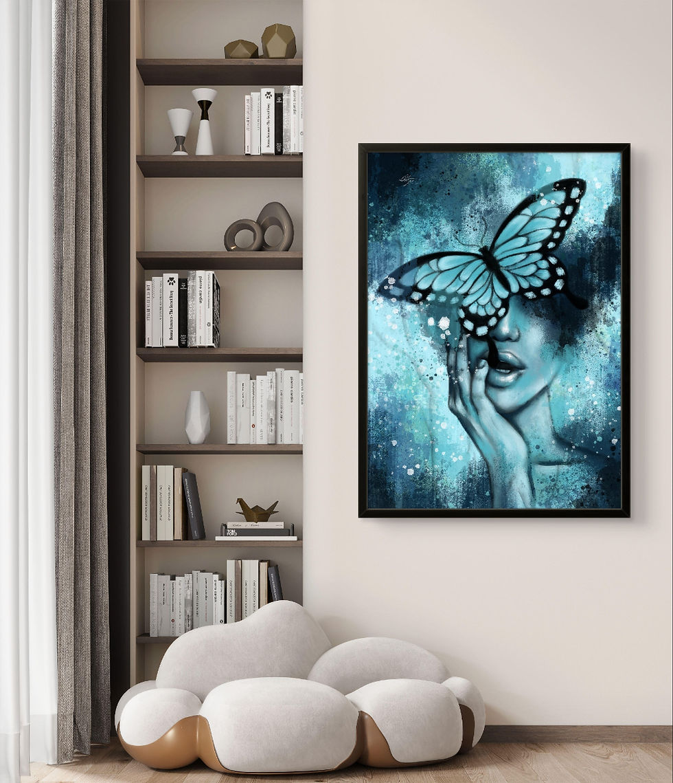 Thumbnail: sacred chrysocolla spiritual art inspired by affirmation "my voice is sacred" by OKP Art Ola