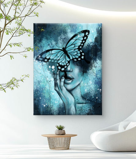 sacred chrysocolla spiritual art by OKP Art Ola 'my voice is sacred' affirmation CANVAS