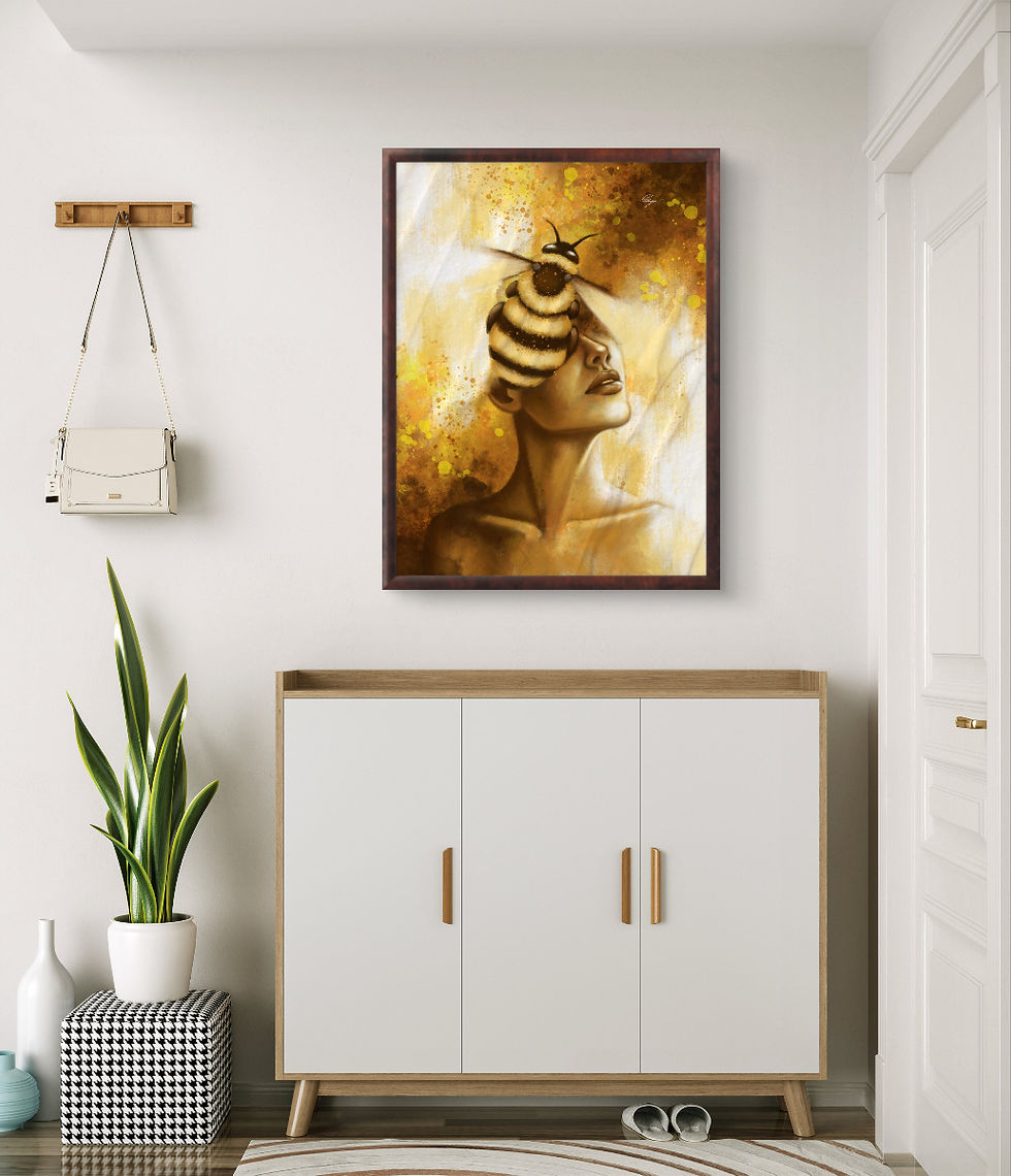 Thumbnail: joyful citrine artwork OKP Art visual affirmation "I radiate joyful purpose"