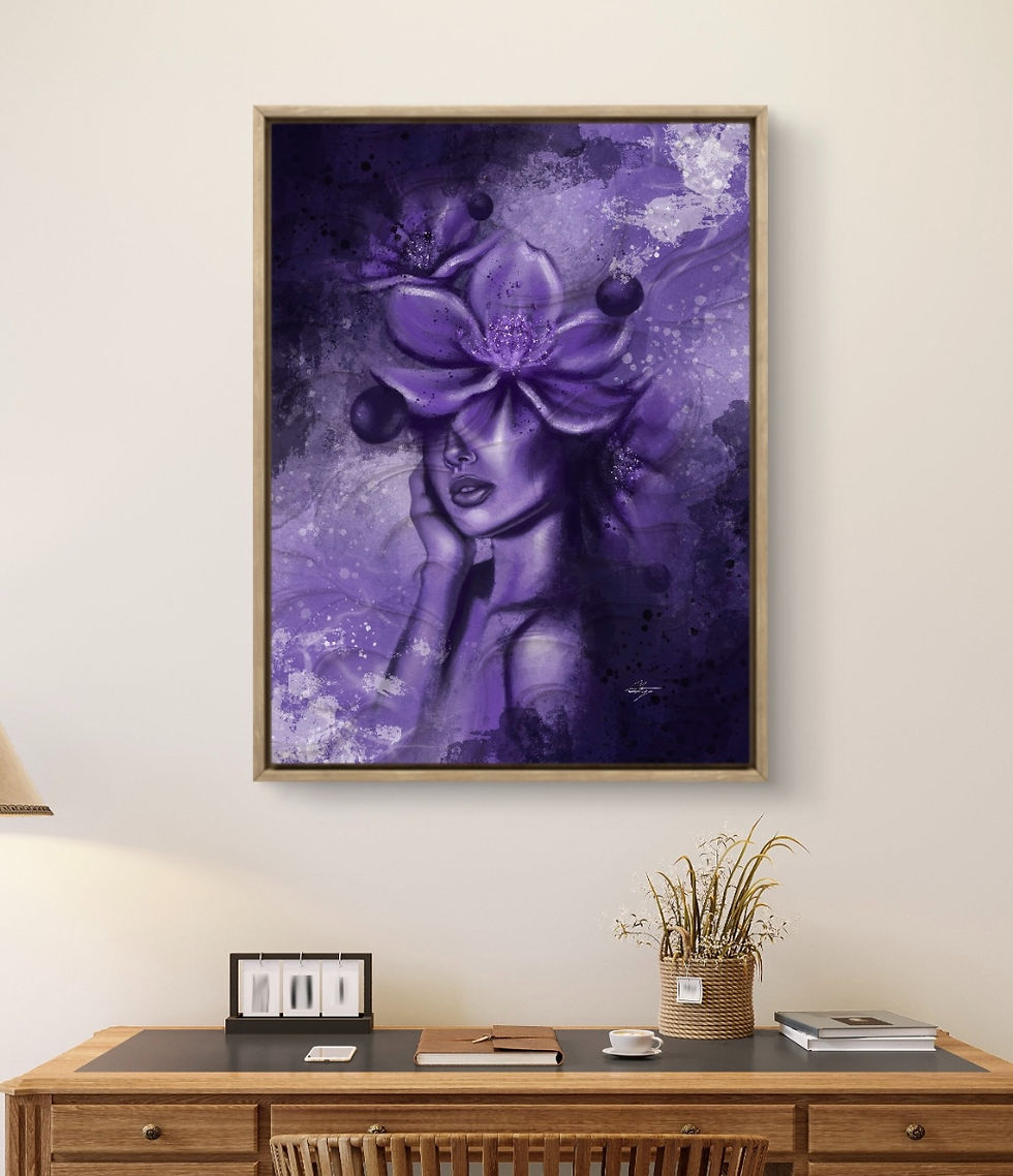 Thumbnail: blooming lepidolite an abstract art piece inspired by affirmation 'i bloom in my own time' spiritual crystal inspired