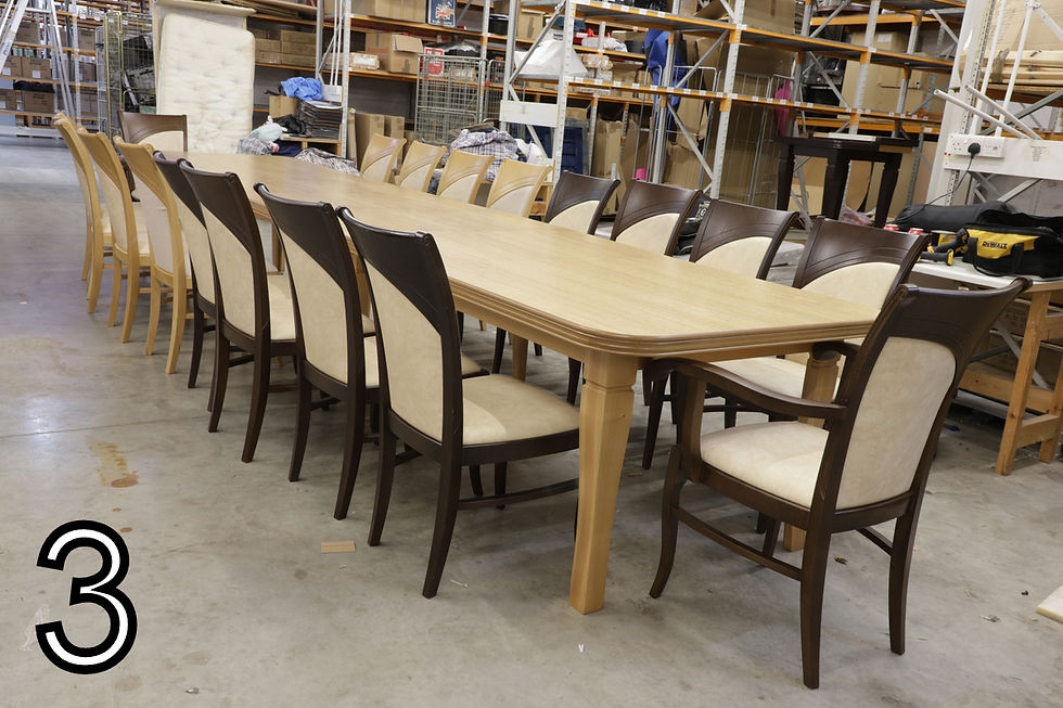 Photo 3: Combined photos 1 and 2 so the table appears full of chairs