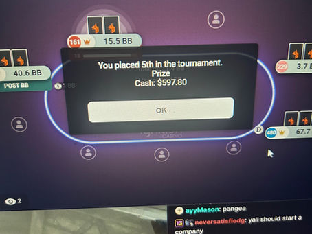 Monday! Goals for this week and a poker victory over the weekend