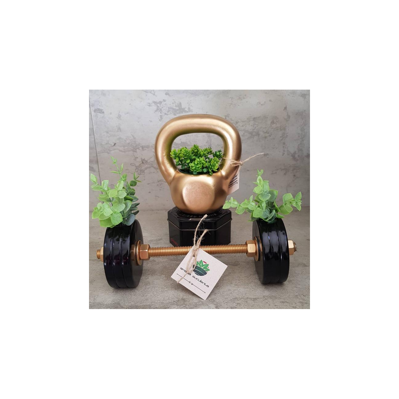 Combo P barra e kettlebell dourado ou rose