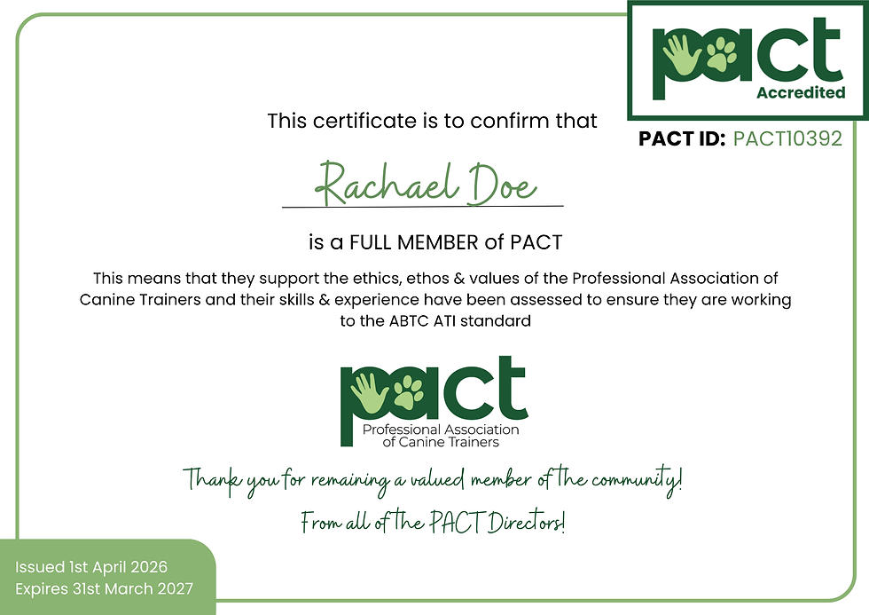 Rachael Doe PACT ATI Certificate