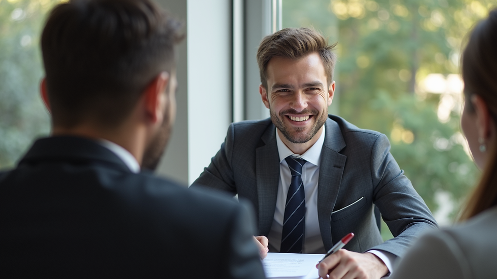 Vue rapprochée d’un entrepreneur souriant en train de signer un contrat