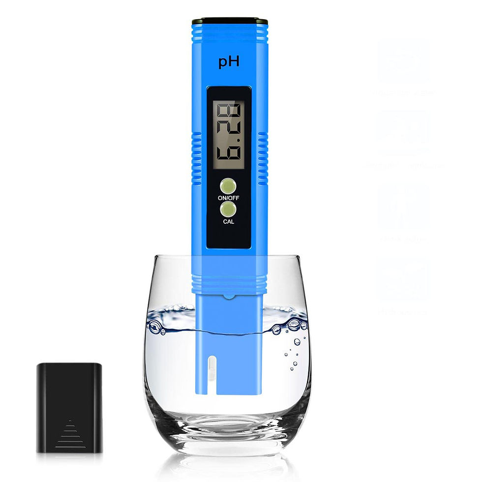 Water PH Meter in cup half full of water
