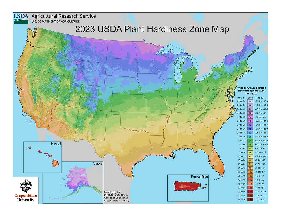2023 USDA National Plant Hardiness Zone Map