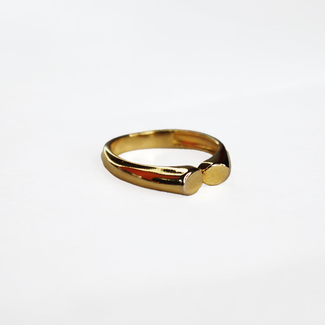 ANEL´REGULÁVEL TOPO DUPLO LISO BANHO OURO 18K