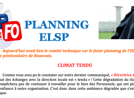 Prison de Beauvais : Planning ELSP