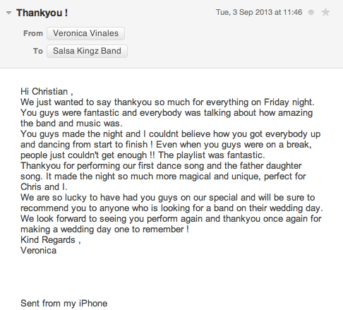 Salsa Kingz testimonial