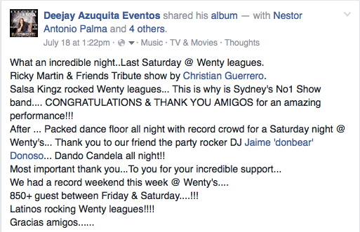 Testimonial by Daniel (Azuquita Events) 2016