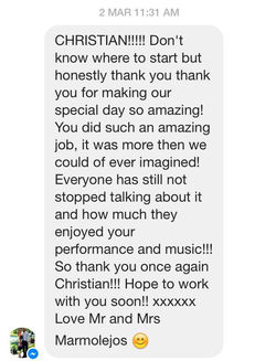 Mr & Mrs Marmolejos Wedding Testimonial